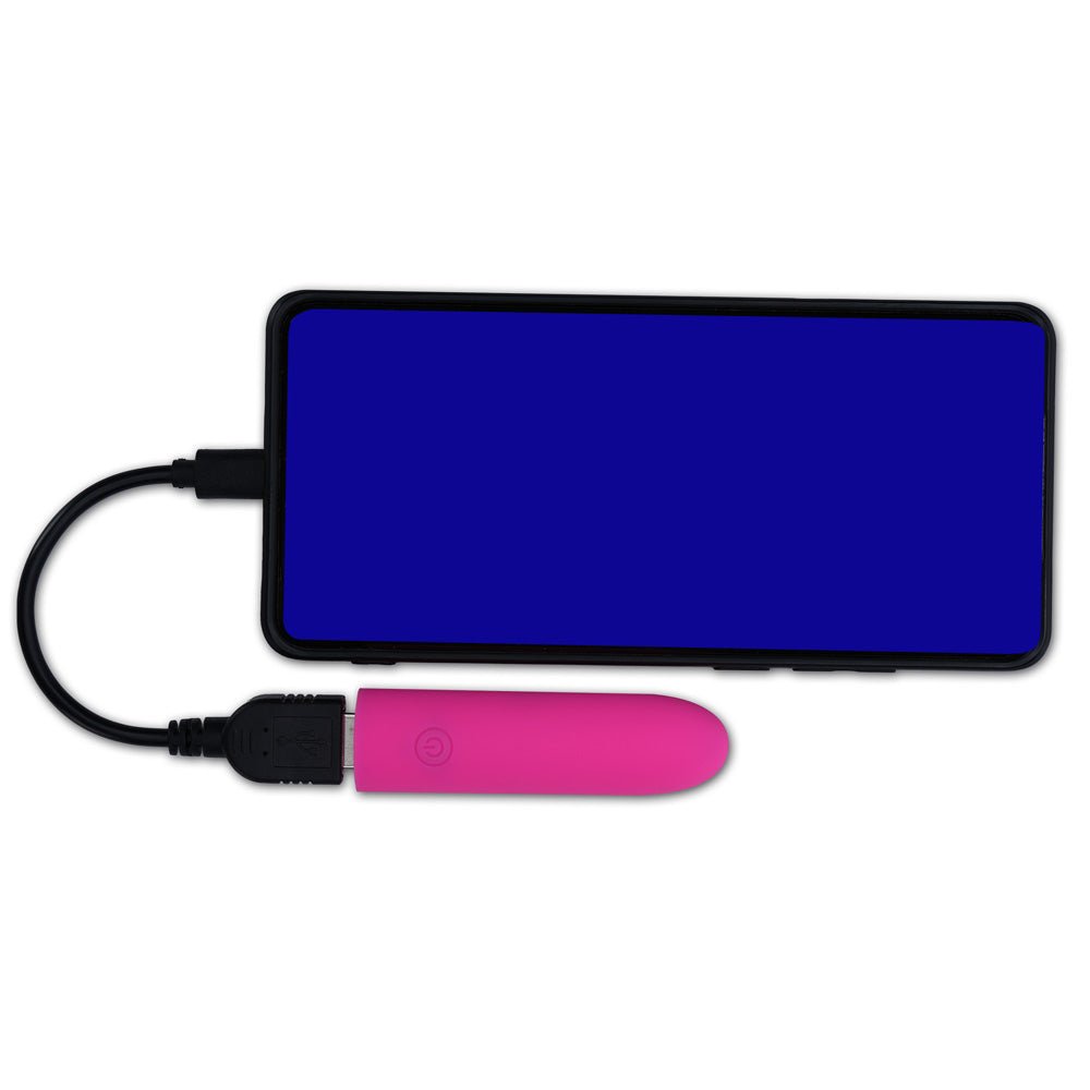 Maia VIBEDRIVE - Pink - Pink 10 cm USB Rechargeable Bullet with 16 GB Storage - Silk and Sin