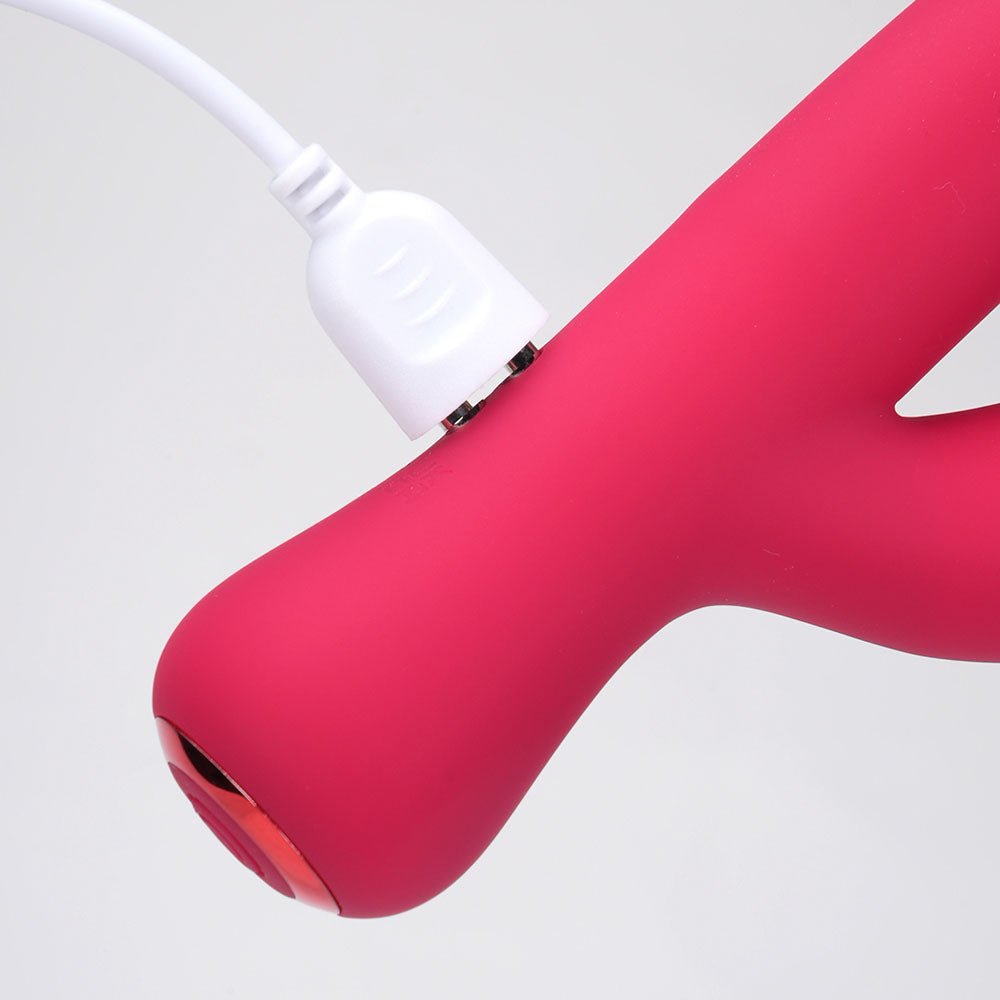 Maia ZARA - Red - Red 17.1 cm USB Rechargeable Rabbit Vibrator - Silk and Sin