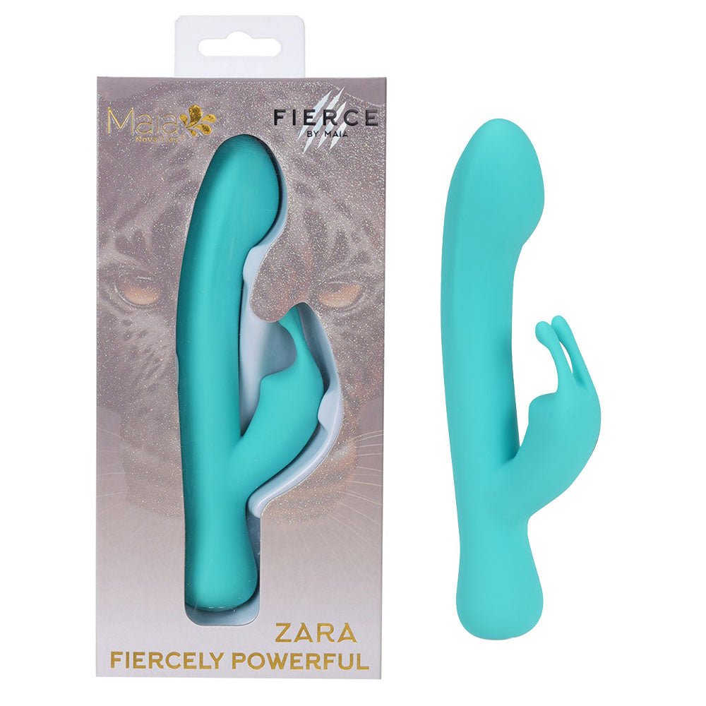 Maia ZARA - Teal - Teal 17.1 cm USB Rechargeable Rabbit Vibrator - Silk and Sin