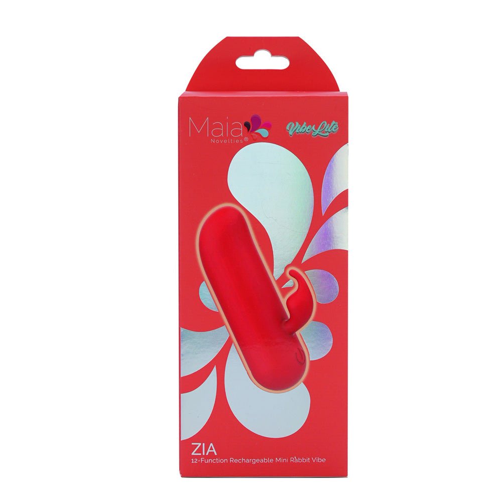 Maia ZIA - Red 7.6 cm USB Rechargeable Mini Bullet Rabbit - Silk and Sin