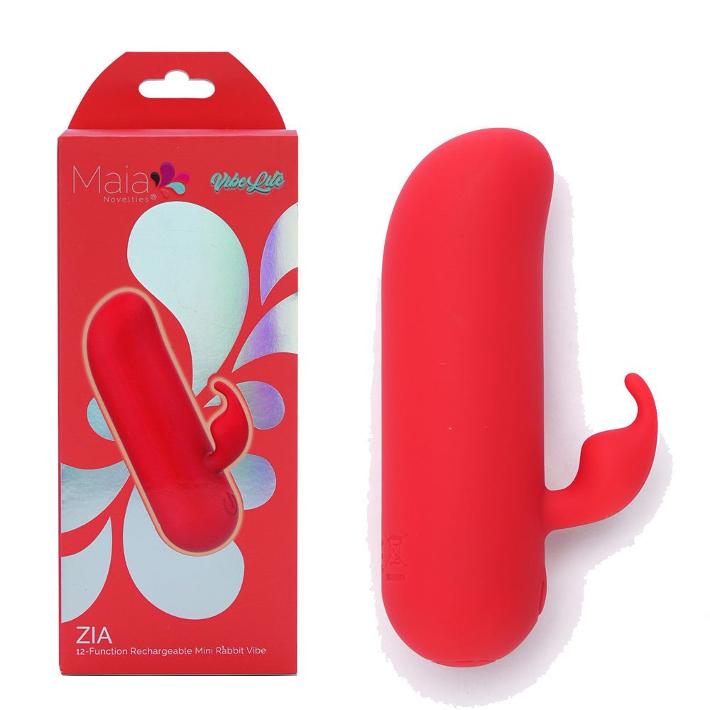 Maia ZIA - Red 7.6 cm USB Rechargeable Mini Bullet Rabbit - Silk and Sin