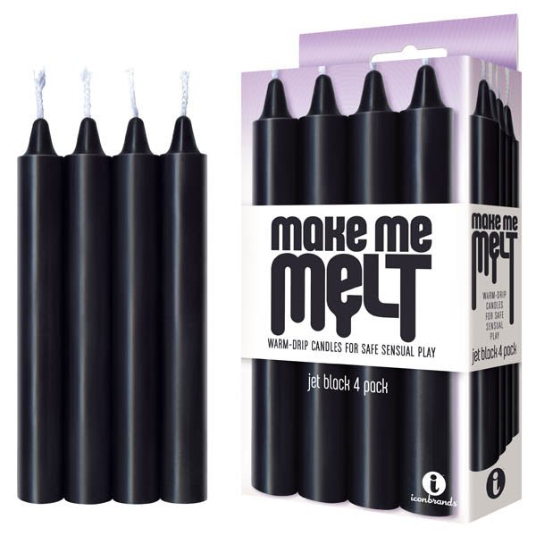 Make Me Melt Drip Candles - Black - Jet Black Drip Candles - 4 Pack - Silk and Sin