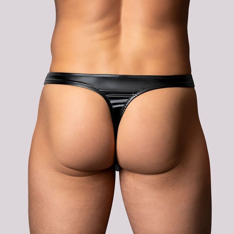 Male Power Liquid Onyx 2.0 Wet Look Thong - Silk and Sin