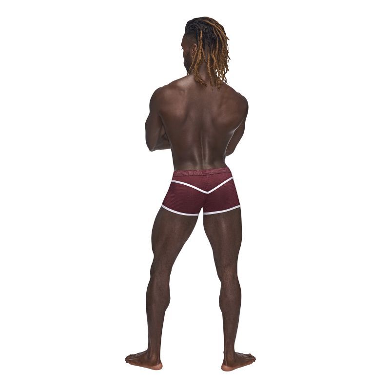 Male Power Sport Mesh Mini Short Burgundy - Silk and Sin