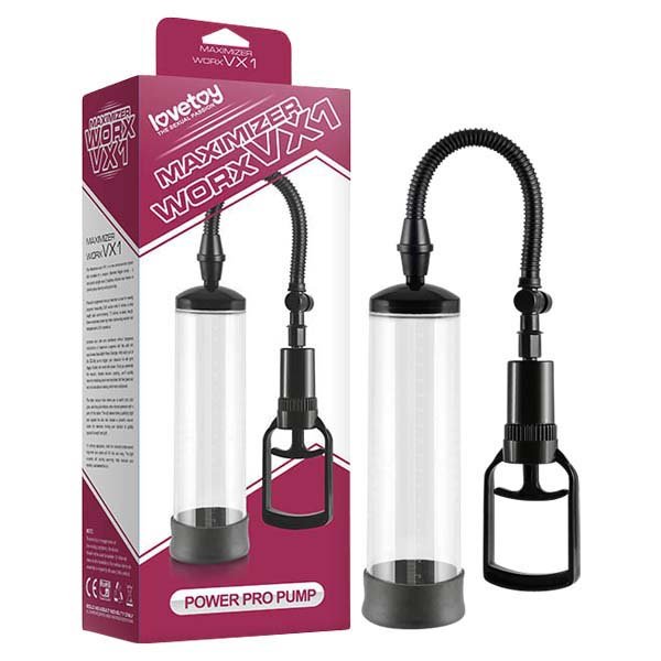 Maximizer Worx VX1 - Power Pro Pump - Clear Penis Pump with Cock Ring - Silk and Sin