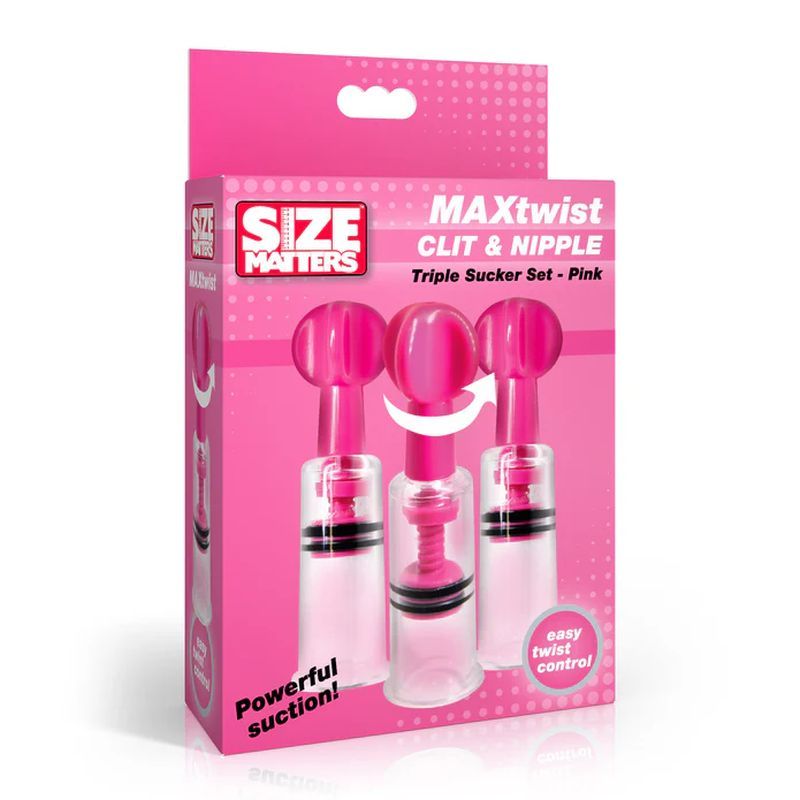 MAXtwist Clit Nipple Sucker Set 3 Pc Pink - Silk and Sin