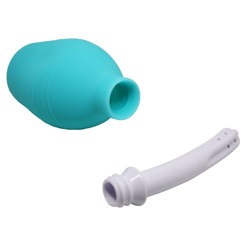 MR PLAY Anal Douche - Aqua/White Unisex Douche - 310 ml Capacity - silkandsin