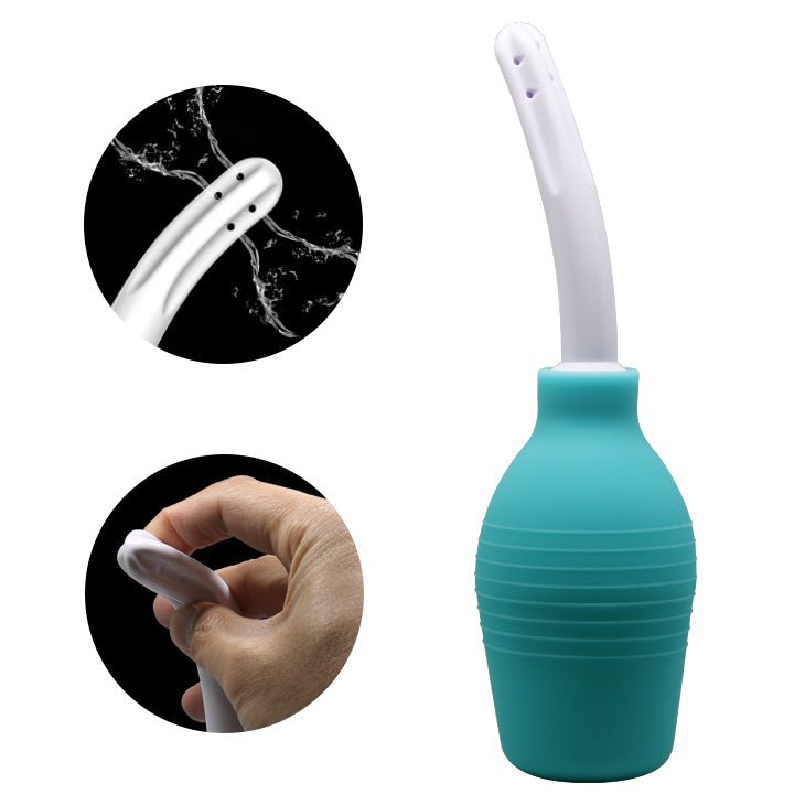 MR PLAY Anal Douche - Aqua/White Unisex Douche - 310 ml Capacity - silkandsin