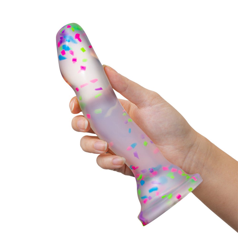 Neo Elite Glow Hanky Panky - Glow In Dark Clear 19 cm Dong - Silk and Sin