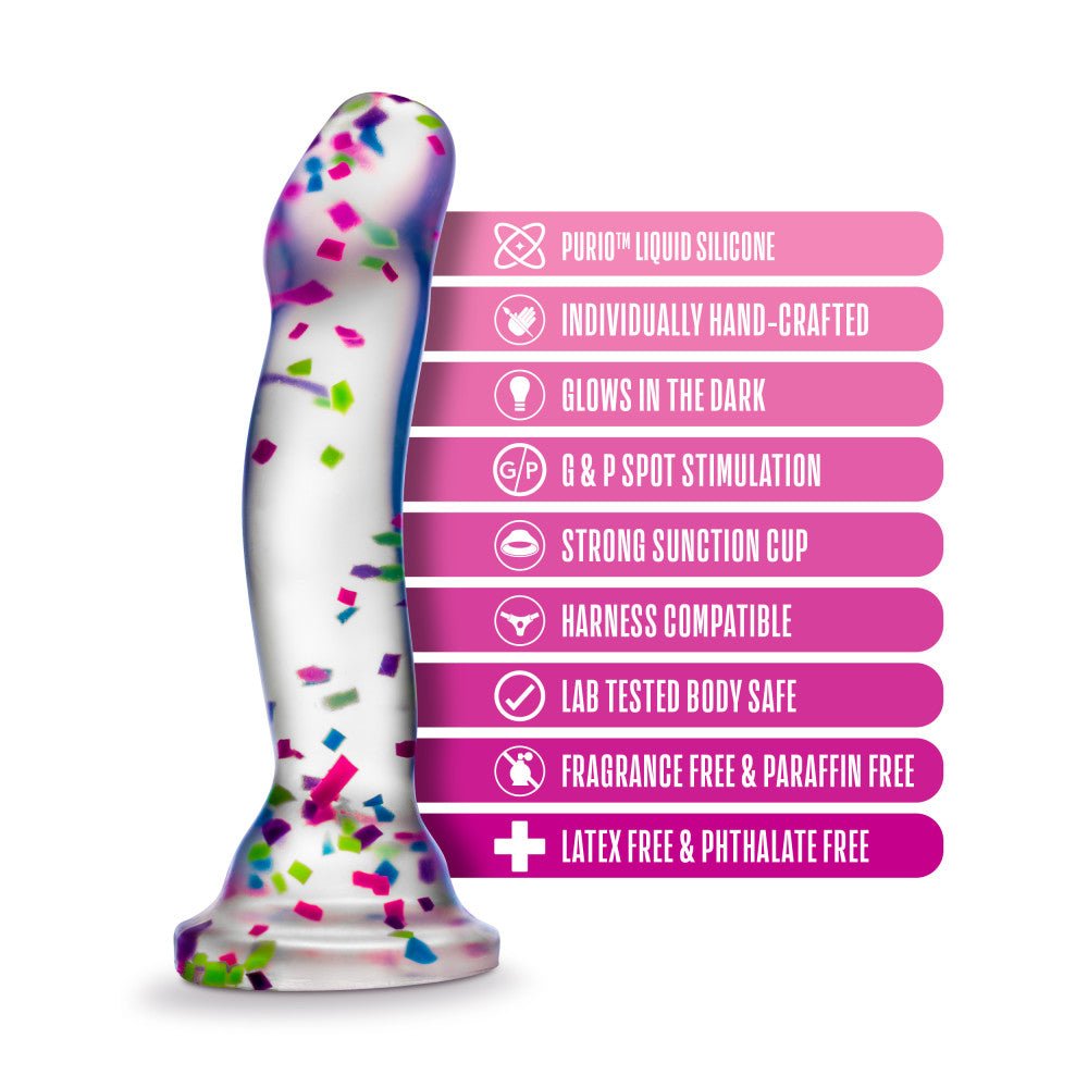 Neo Elite Glow Hanky Panky - Glow In Dark Clear 19 cm Dong - Silk and Sin
