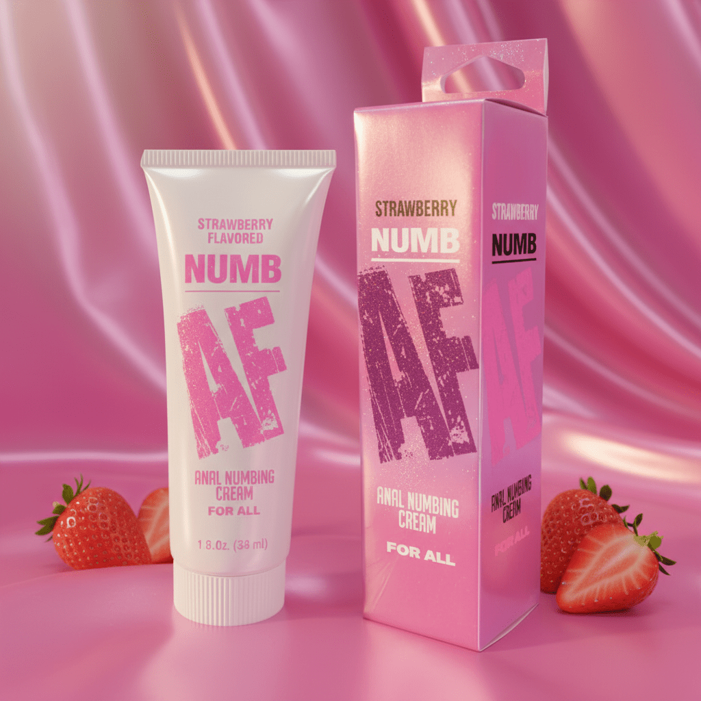 Numb AF - Strawberry - Strawberry Flavoured Anal Numbing Cream - 44 ml Tube - Silk and Sin
