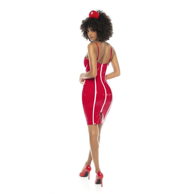 Nurse Costume Vinyl Red - Silk and Sin