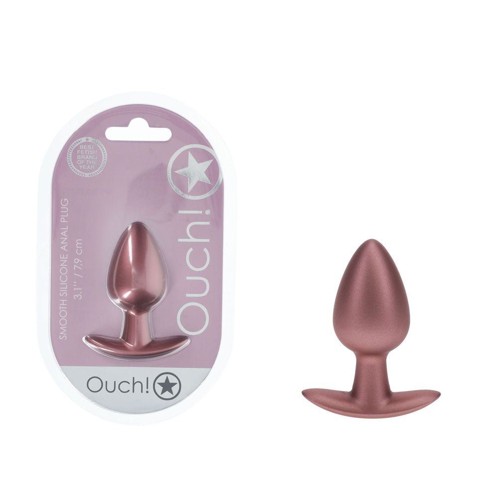 OUCH! Anal Plug - Medium - Rose Gold - Rose Gold 7.9 cm Medium Butt Plug - silkandsin