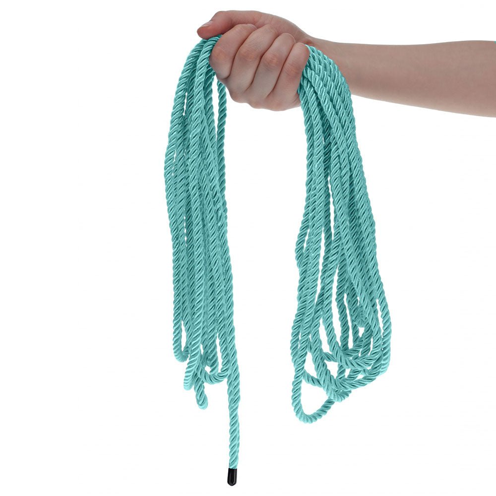 OUCH! Bondage Rope - 10 M - Blue - Blue Nylon Bondage Rope - 10 metre Length - Silk and Sin