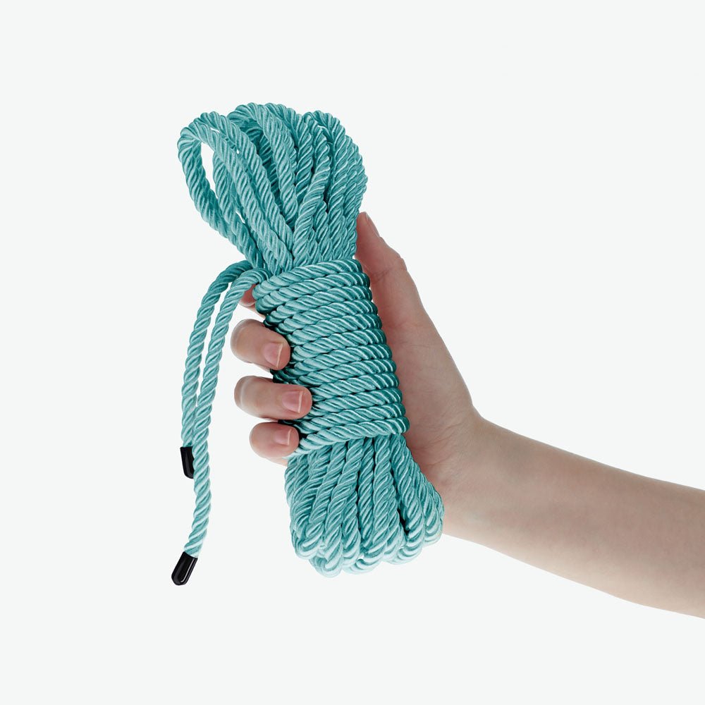 OUCH! Bondage Rope - 10 M - Blue - Blue Nylon Bondage Rope - 10 metre Length - Silk and Sin