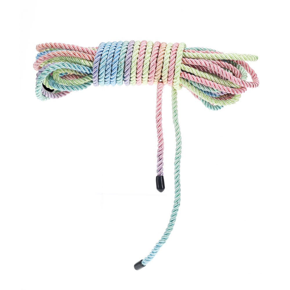 OUCH! Bondage Rope - 10 M - Multicolour 1 - Multicoloured Nylon Bondage Rope - 10 metre Length - Silk and Sin