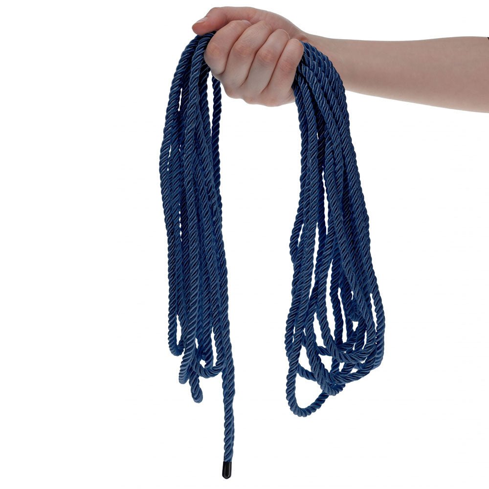 OUCH! Bondage Rope - 10 M - Navy Blue - Navy Blue Nylon Bondage Rope - 10 metre Length - Silk and Sin