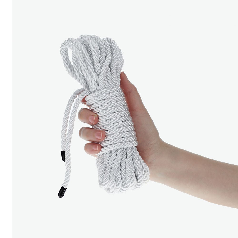 OUCH! Bondage Rope - 10 M - Silver - Silver Nylon Bondage Rope - 10 metre Length - Silk and Sin