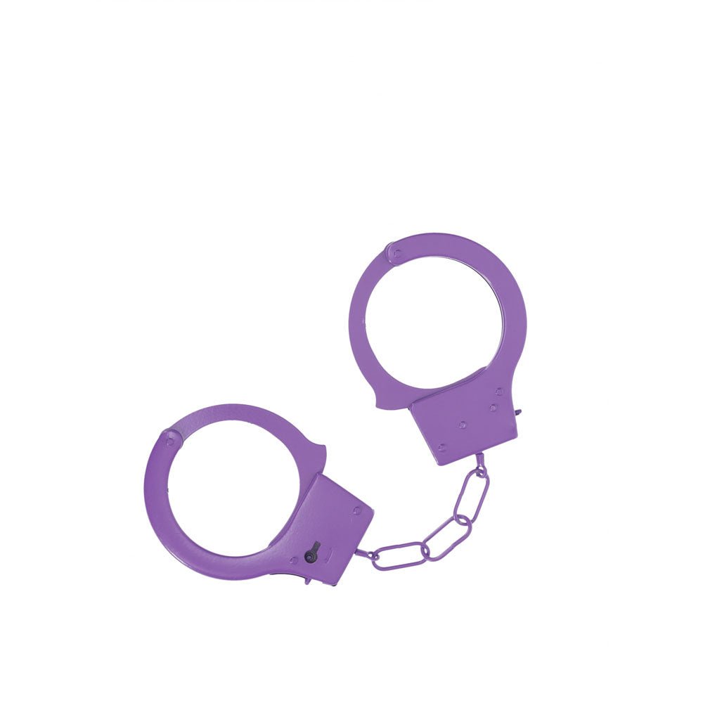 OUCH! Classic Metal Cuffs - Purple - Purple Restraints - Silk and Sin