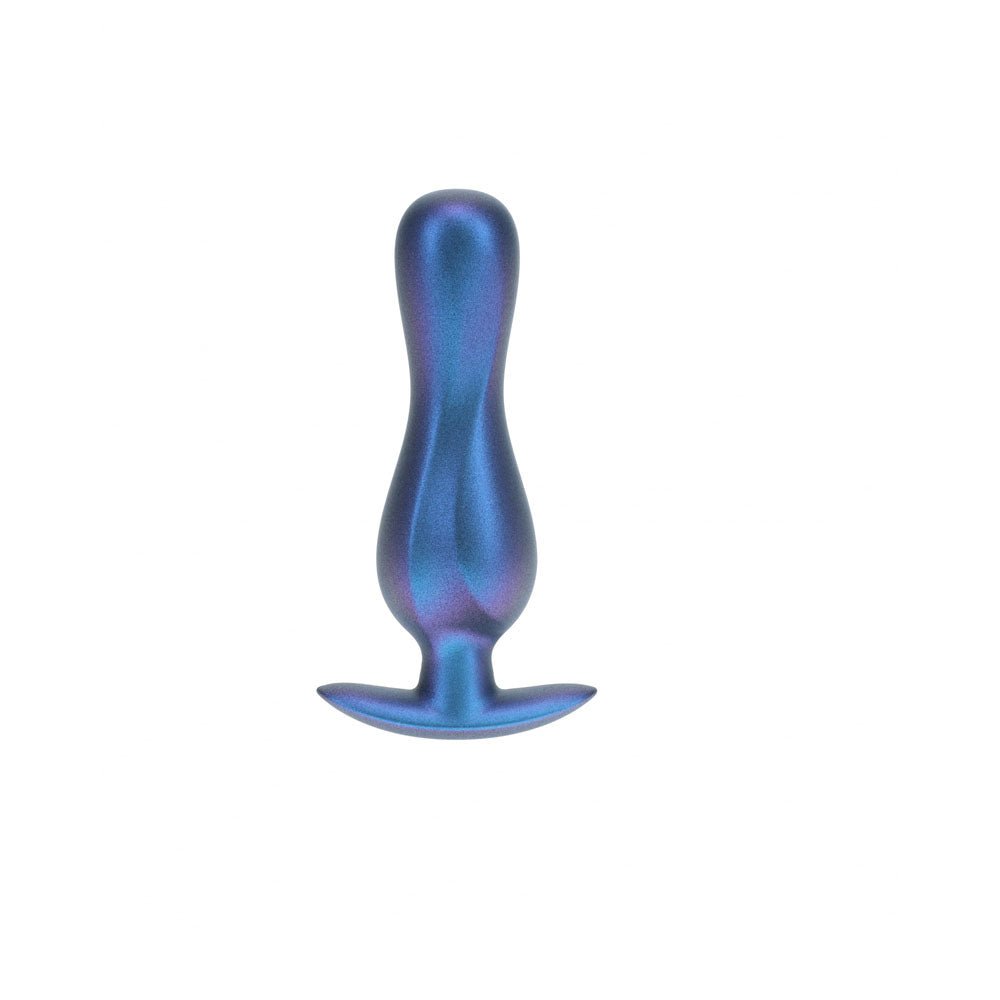 OUCH! Curvy Anal Plug - Metallic Blue - Metallic Blue 11.7 cm Butt Plug - Silk and Sin