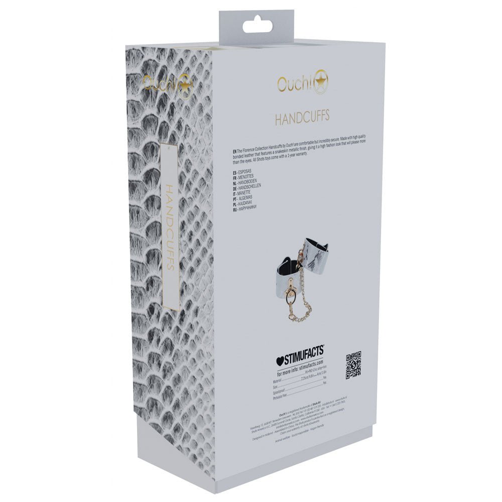 OUCH! Florence Collection - Handcuffs - White Restraints - silkandsin
