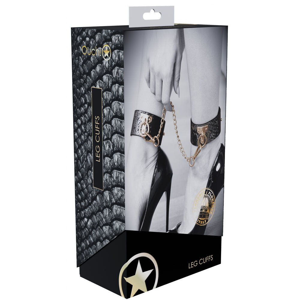 OUCH! Florence Collection - Leg Cuffs - Black Restraints - Silk and Sin