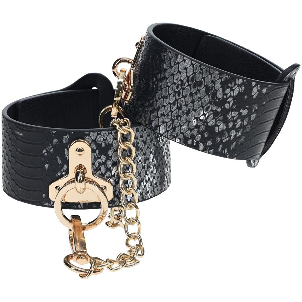 OUCH! Florence Collection - Leg Cuffs - Black Restraints - Silk and Sin