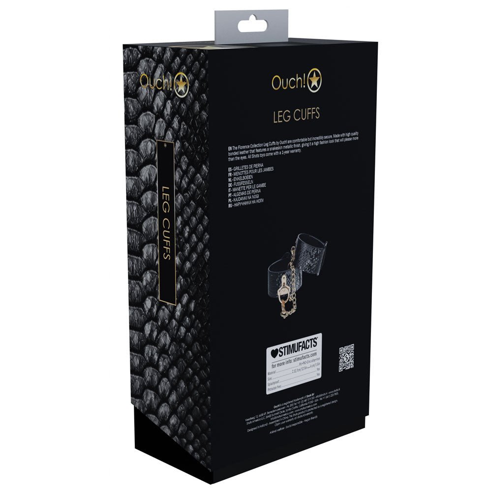 OUCH! Florence Collection - Leg Cuffs - Black Restraints - Silk and Sin