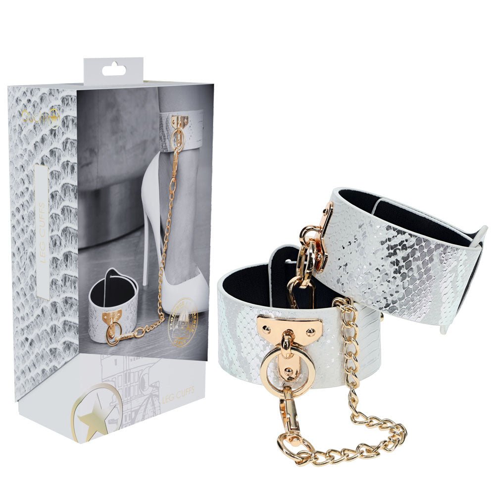 OUCH! Florence Collection - Leg Cuffs - White Restraints - Silk and Sin