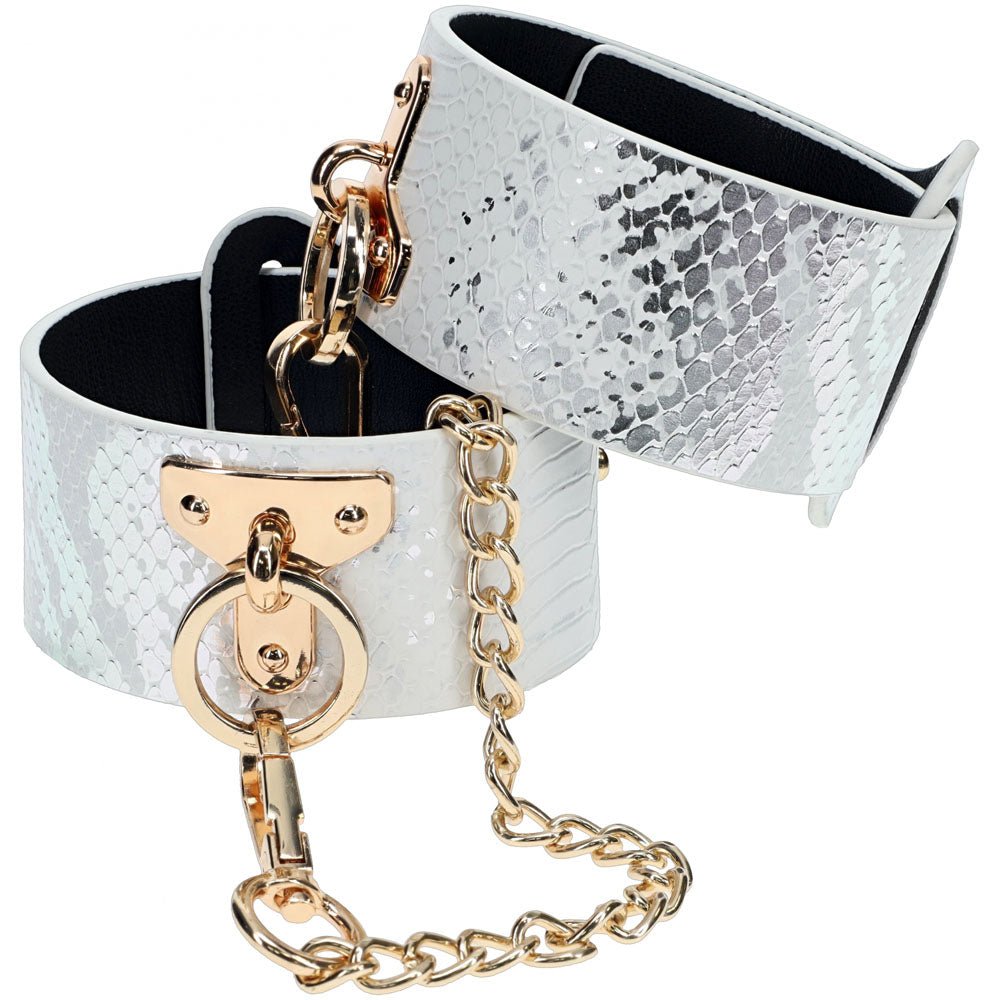OUCH! Florence Collection - Leg Cuffs - White Restraints - Silk and Sin