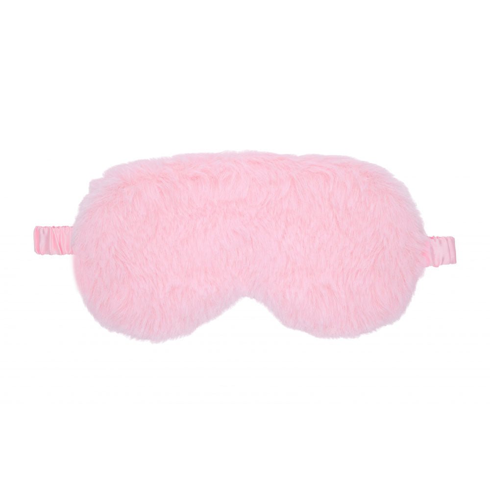 OUCH! Fluffy Mask - Powder Pink - Pink Fluffy Eye Mask - Silk and Sin