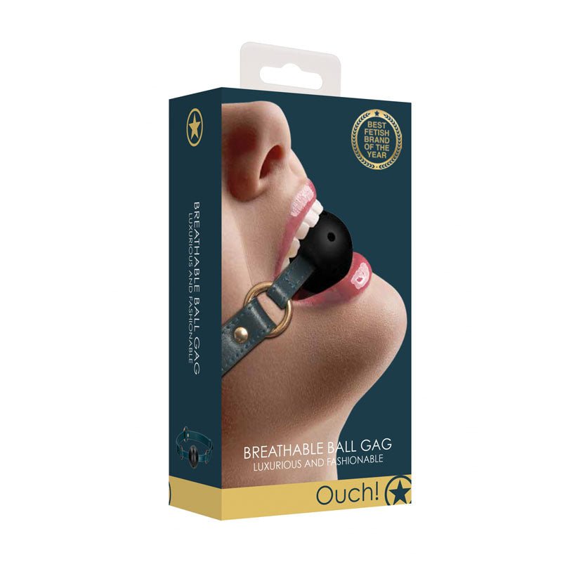OUCH! Halo - Breathable Ball Gag - Green Mouth Restraint - silkandsin