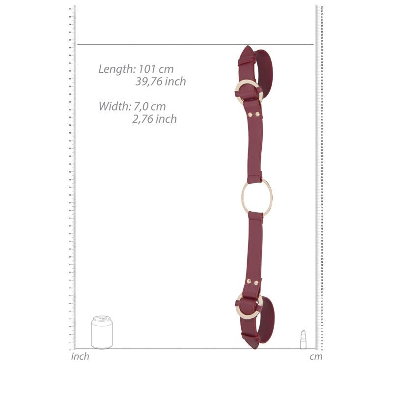 OUCH! Halo - Handcuff With Connector - Burgundy Restraint - silkandsin