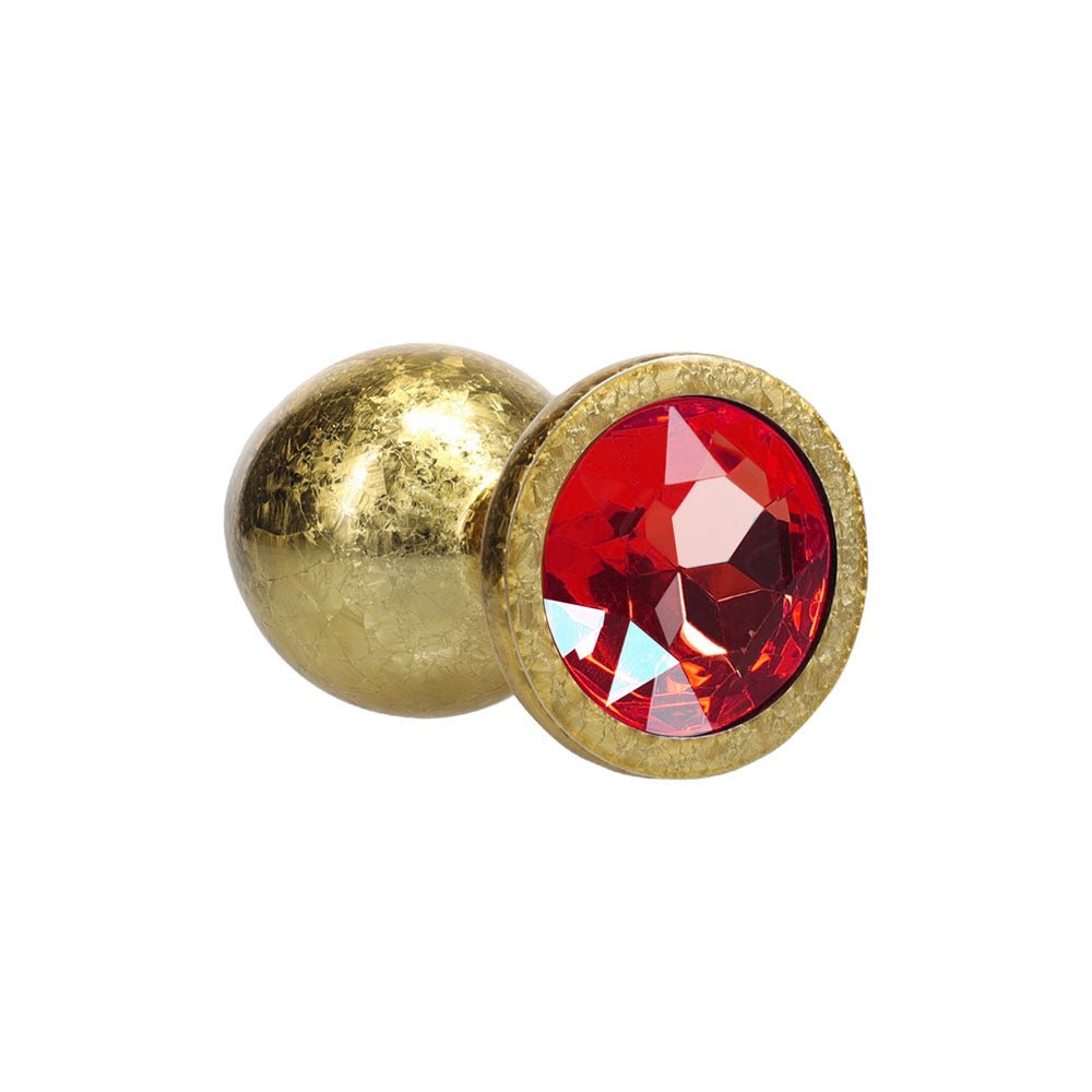 OUCH! Milan Collection - Metal Anal Plug Set - Gold - Gold Butt Plugs with Gem Bases - Set of 3 Sizes - Silk and Sin