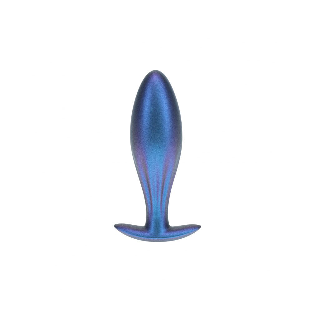 OUCH! Oval Anal Plug - Metallic Blue - Metallic Blue 11.7 cm Butt Plug - Silk and Sin