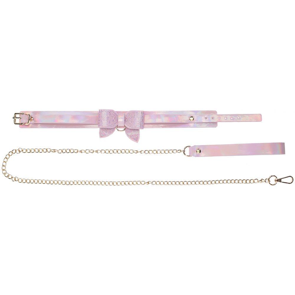 OUCH! Paris Collection - Collar with Leash - Pink Restraint - silkandsin