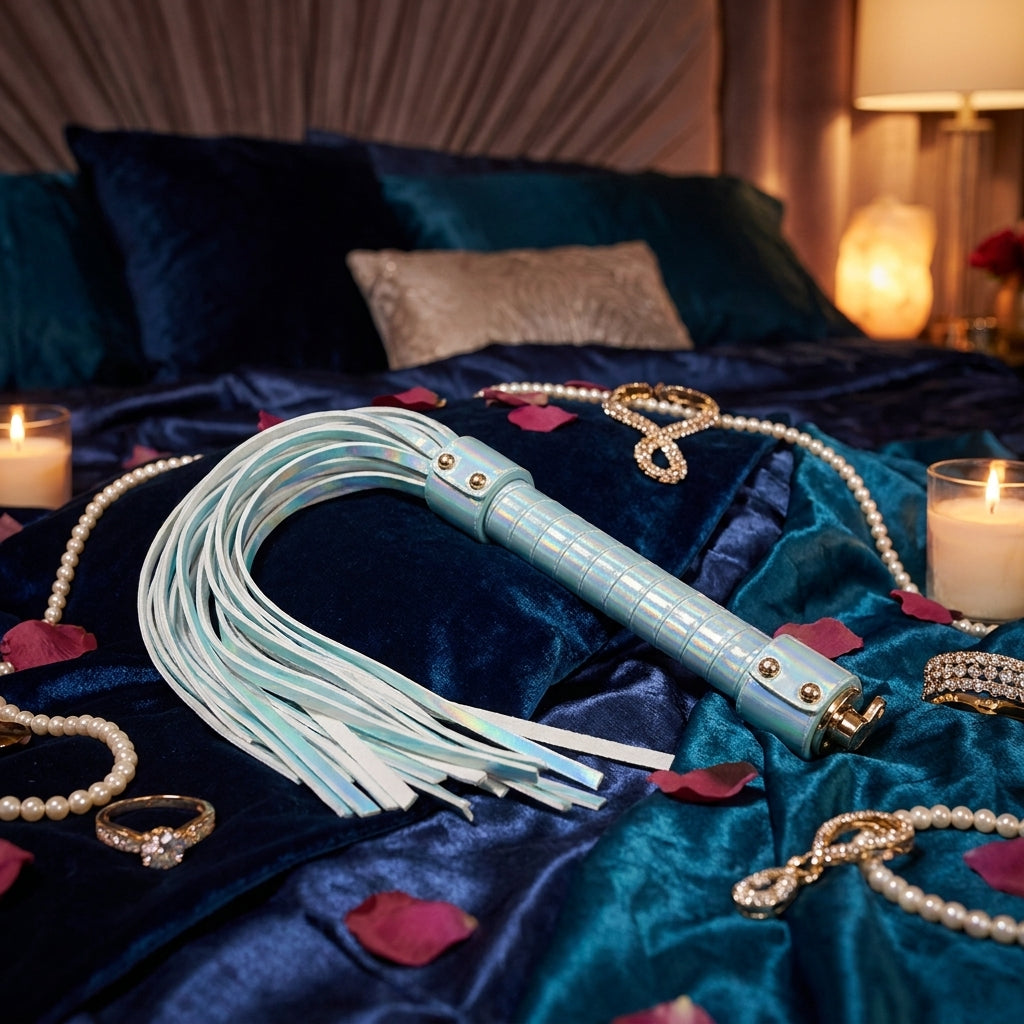 OUCH! Paris Collection - Flogger - Baby Blue Flogger Whip - silkandsin