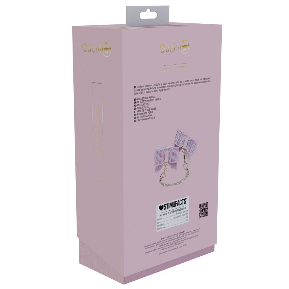 OUCH! Paris Collection - Leg Cuffs - Pink Restraints - silkandsin