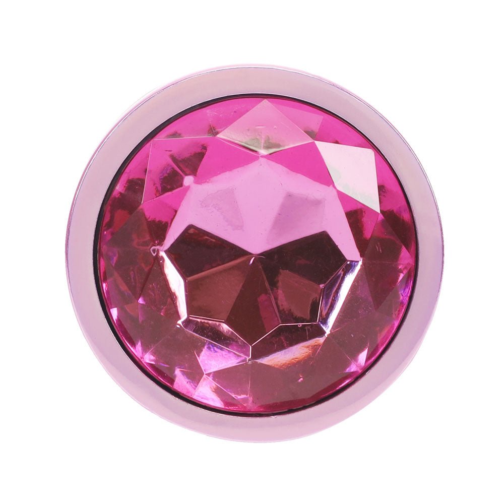 OUCH! Paris Collection - Metal Anal Plug Set - Pink - Metallic Pink Butt Plugs with Gem Bases - Set of 3 Sizes - Silk and Sin