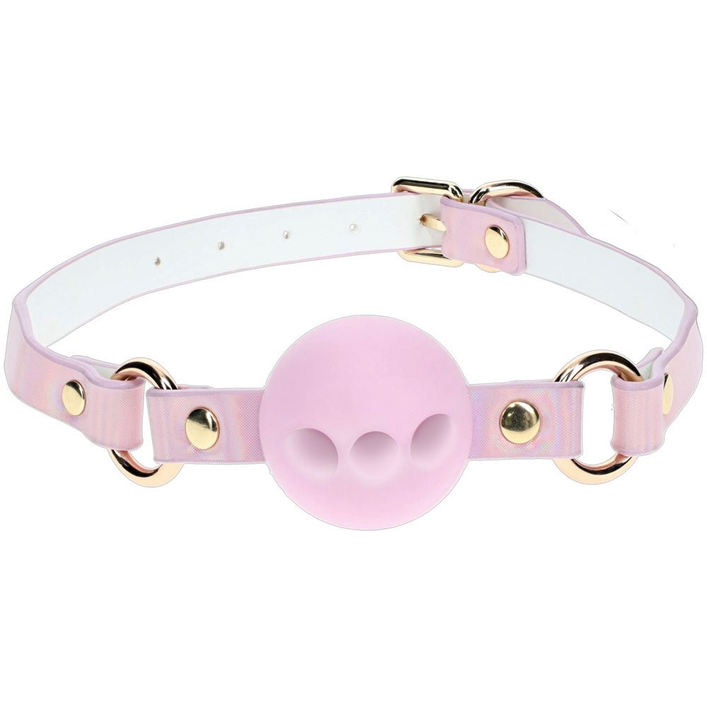 OUCH! Paris Collection - Silicone Ball Gag - Pink Breatheable Mouth Restraint - silkandsin