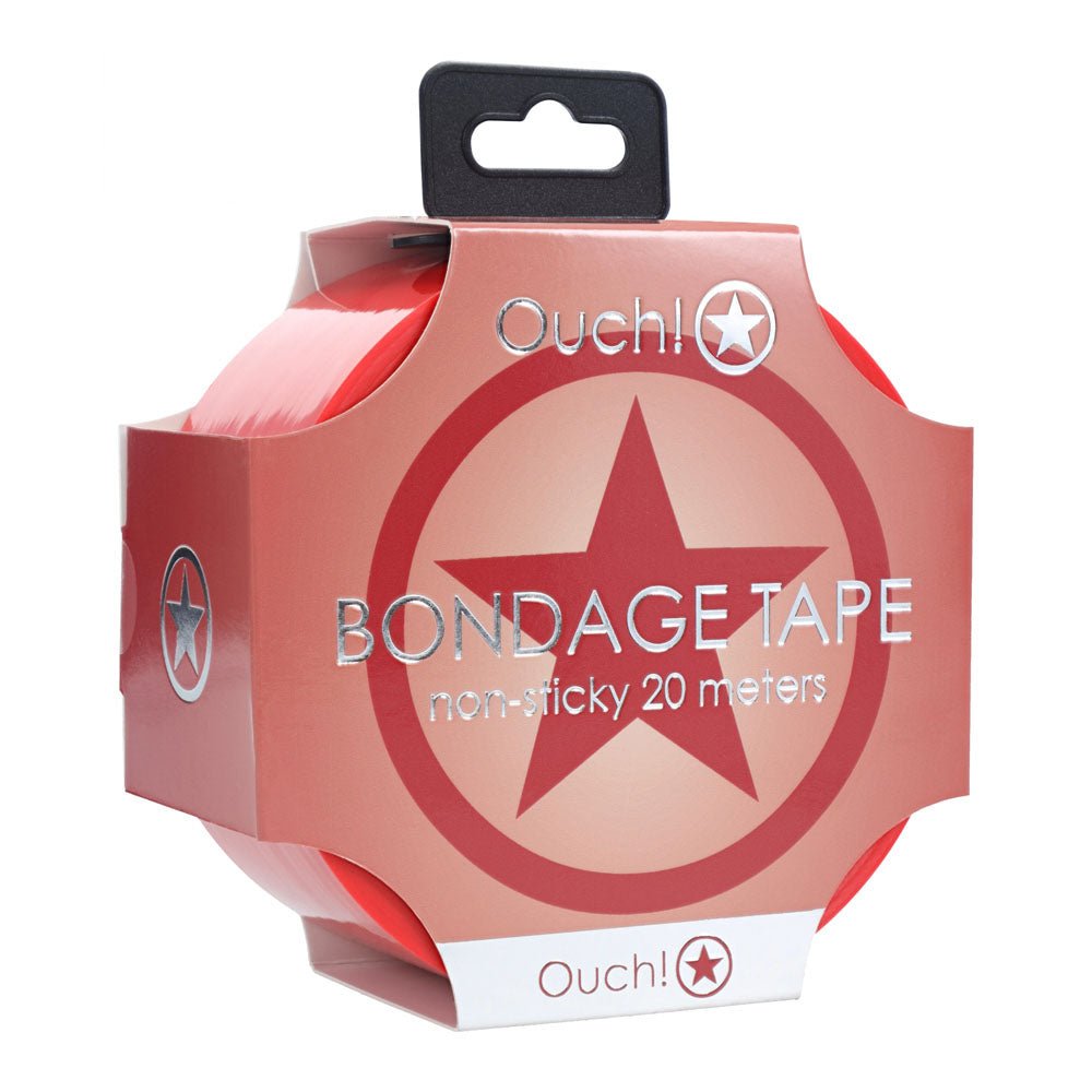 OUCH! PVC Non-Stick Tape - Red - Red Bondage Tape - 20 metre Length - Silk and Sin