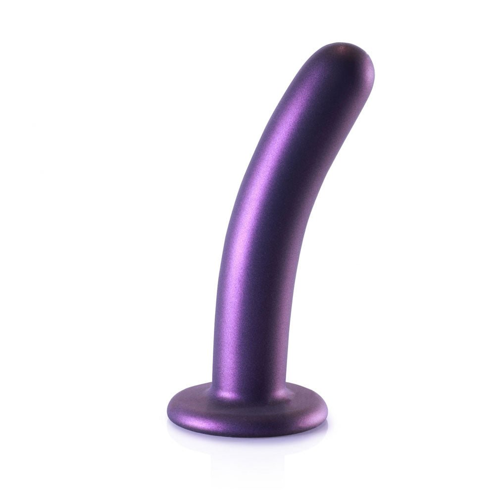 OUCH! Smooth Silicone G - Spot Dildo - 6'' / 14.5 cm - Metallic Purple 14.5 cm Dildo - silkandsin