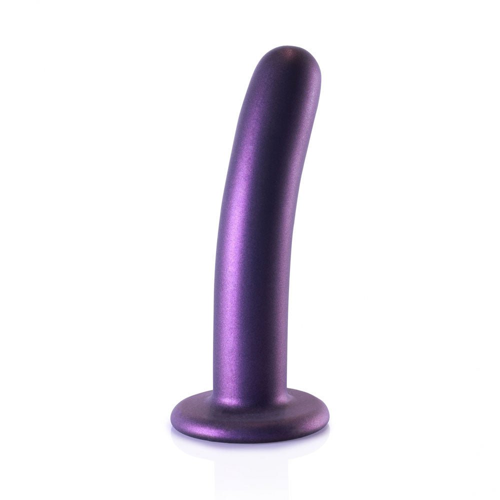 OUCH! Smooth Silicone G - Spot Dildo - 6'' / 14.5 cm - Metallic Purple 14.5 cm Dildo - silkandsin