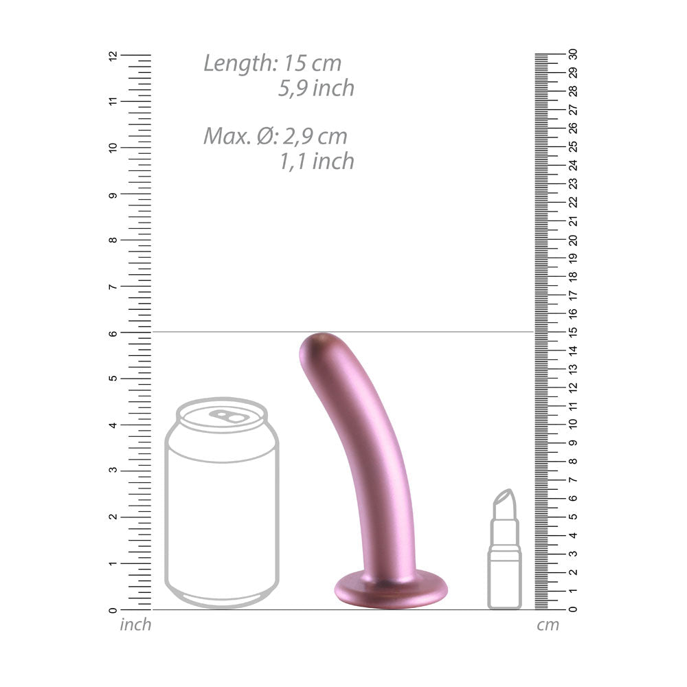 OUCH! Smooth Silicone G - Spot Dildo - 6'' / 14.5 cm - Rose Gold 14.5 cm Dildo - silkandsin