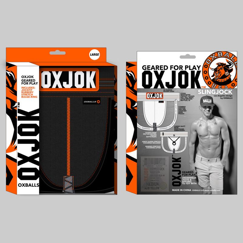 Oxballs Slingjock Upthrust Slider-Strap Jock Black Iron - Silk and Sin