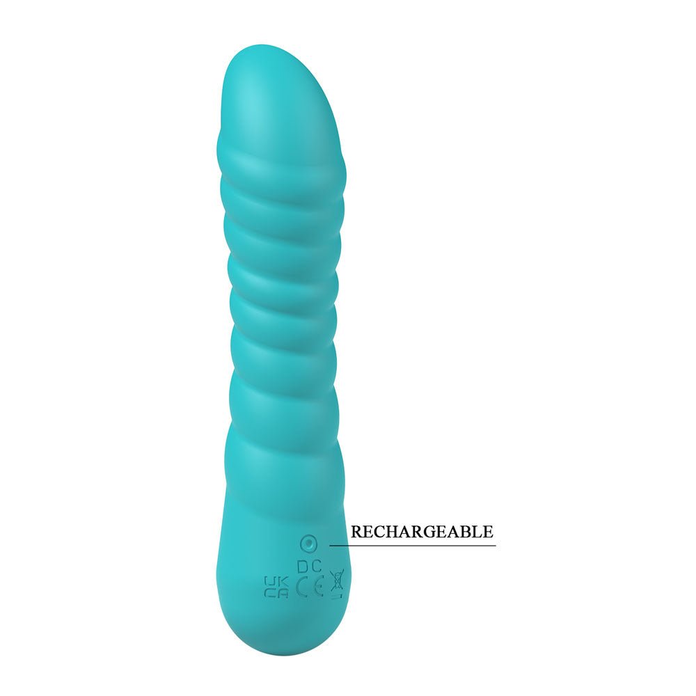 Party Up JAYLEI - Teal - Teal 14.6 cm USB Rechargeable Vibrator - Silk and Sin