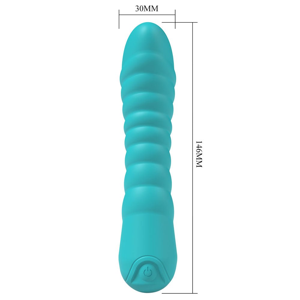 Party Up JAYLEI - Teal - Teal 14.6 cm USB Rechargeable Vibrator - Silk and Sin