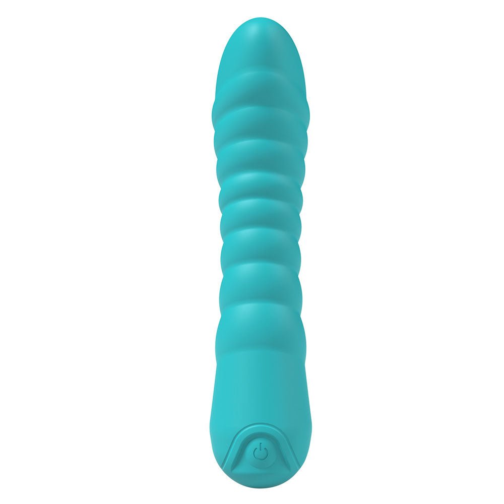 Party Up JAYLEI - Teal - Teal 14.6 cm USB Rechargeable Vibrator - Silk and Sin