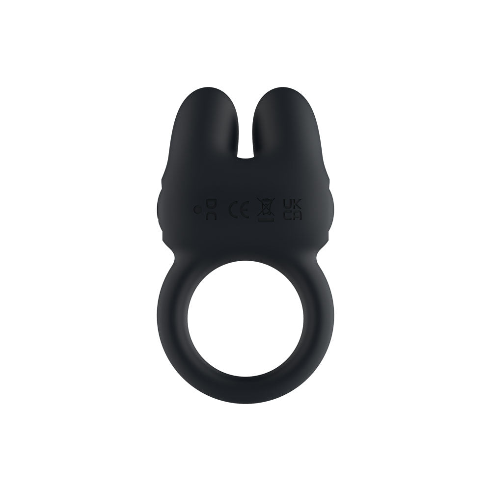 Passion Play Dual Motors Vibrating Cockring - Black USB Rechargeable Vibrating Cock Ring - Silk and Sin