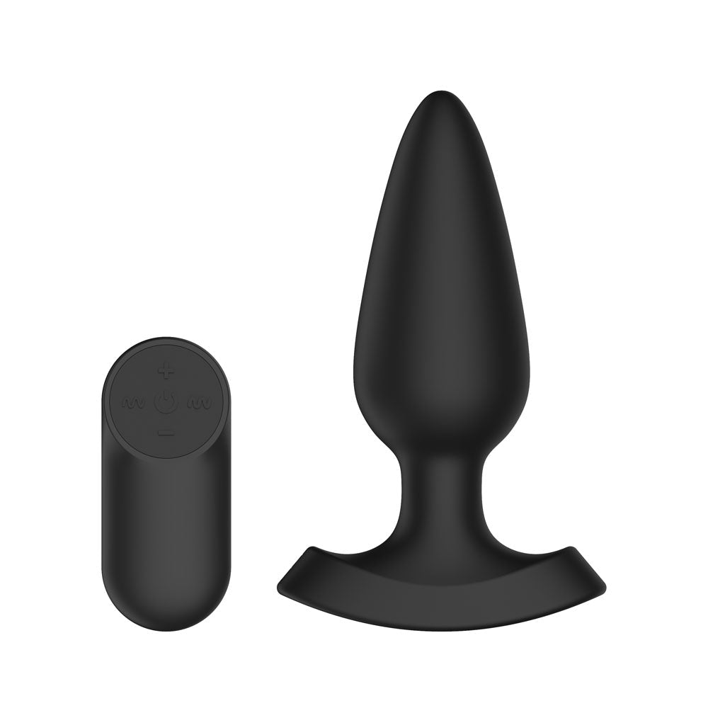 Passion Play Fuck ME Vibrating Anal Plug - Black 13.5 cm USB Rechargeable Vibrating Anal Plug with Laser Fuck Me Light - silkandsin